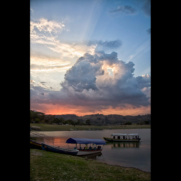 sunset with Boats in Suchitoto